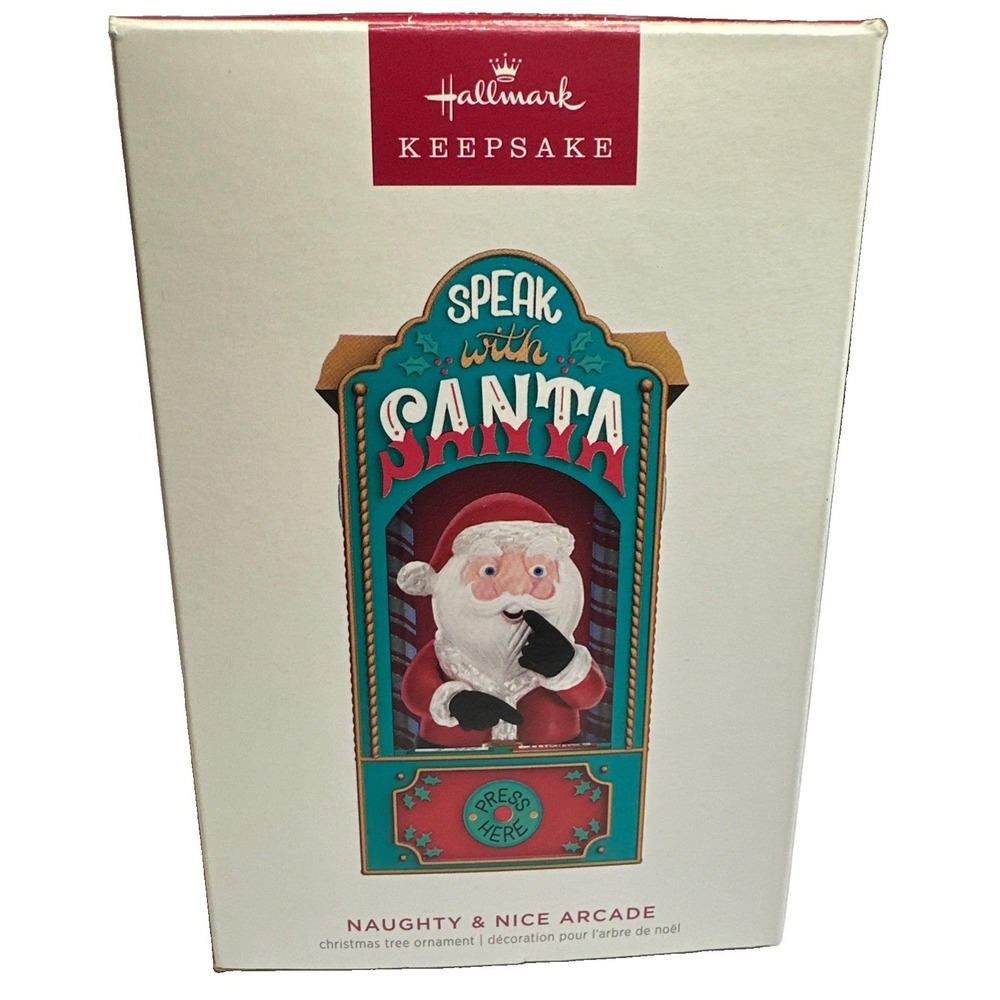 2023 Hallmark "Naughty And Nice Arcade" Santa Claus Magic Ornament New In Box